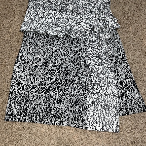 Diane Von Furstenberg DVF Silk Mililani Wrap Dress Scribble Maze Black White 10 - Picture 4 of 10